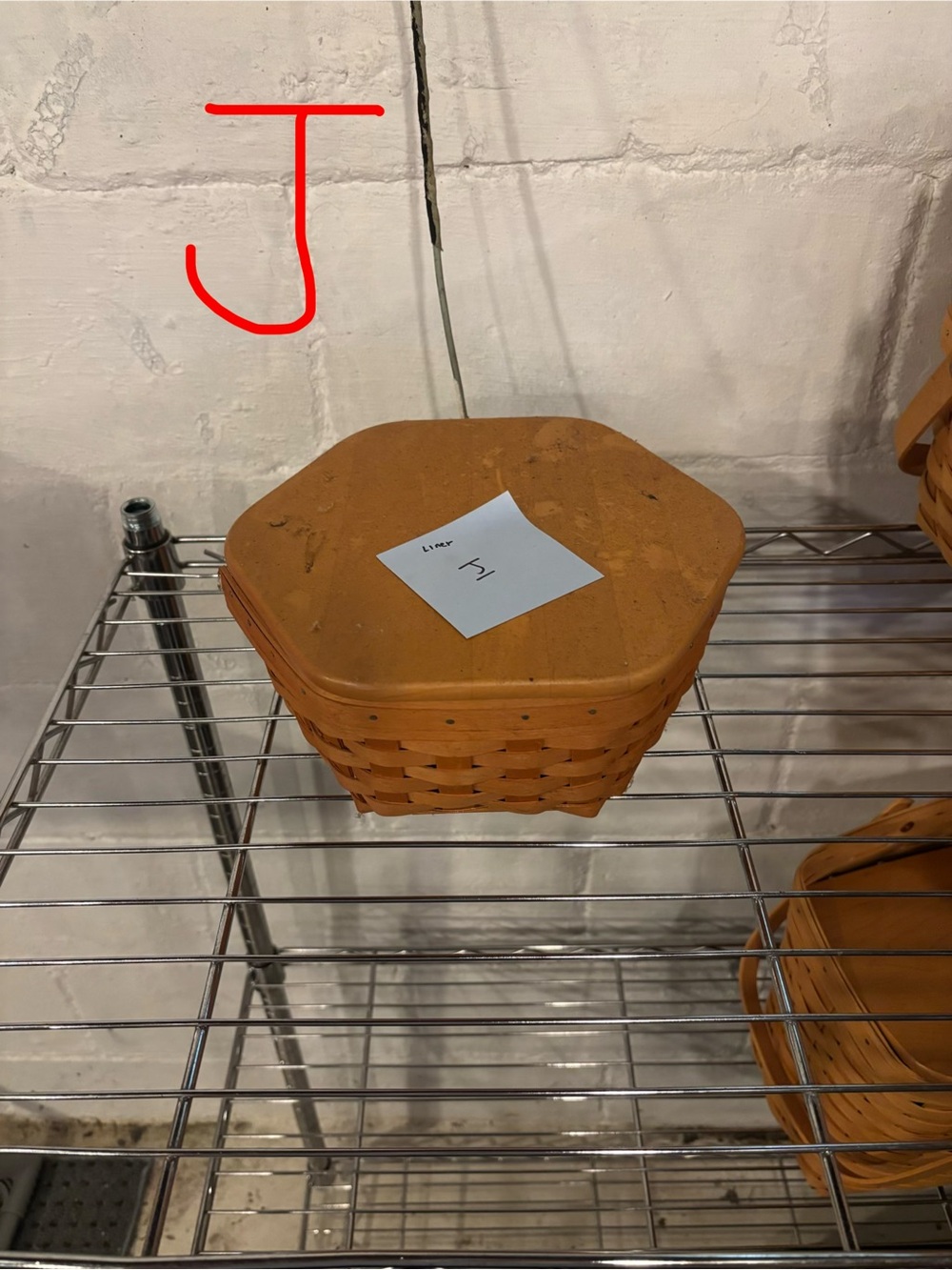 Longaberger Hexagonal Woven Basket with Lid in Orange